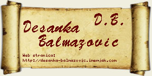 Desanka Balmazović vizit kartica